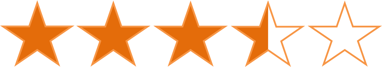 3-5 Star Rating - Outline Of A Star (1323x232)