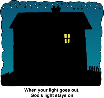 Image - House With Lights On Clipart (400x376)