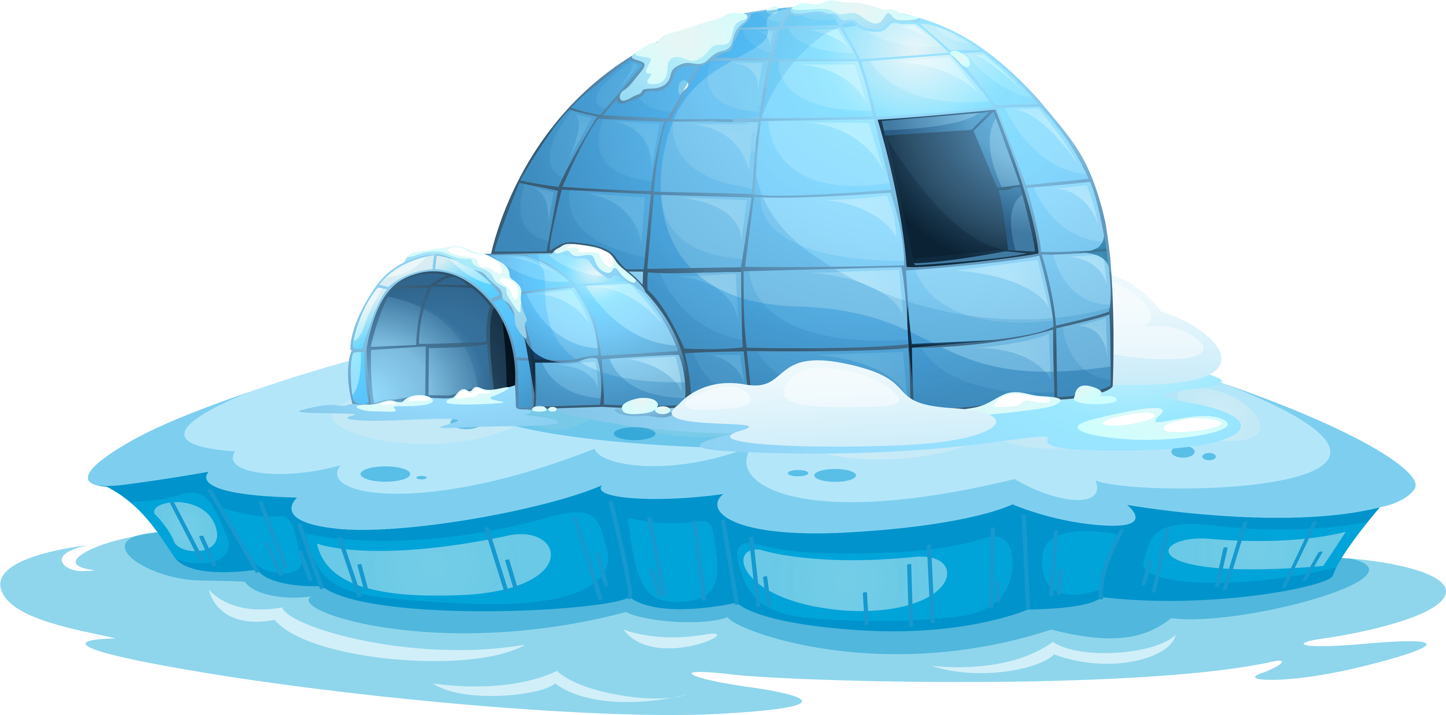 Igloo Icehouse Transparent Png Clip Art Image - Igloo Clipart Png (5212x2579)