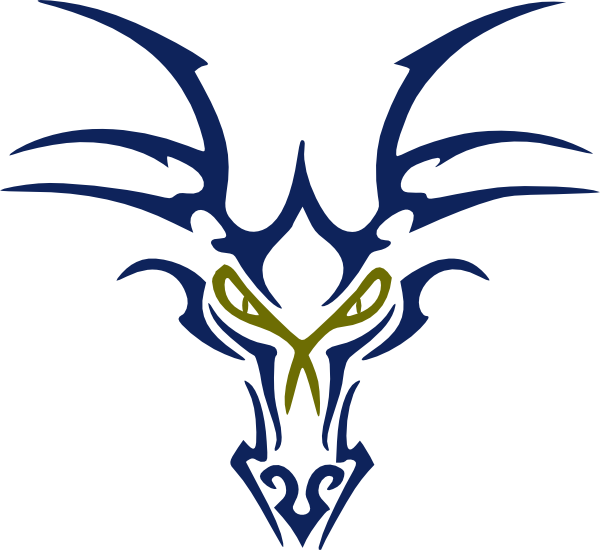 Dragon Head Clip Art - Blue Dragon Head Logo (600x550)