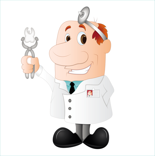 Dentist Funny Vector - Clip Art (497x500)