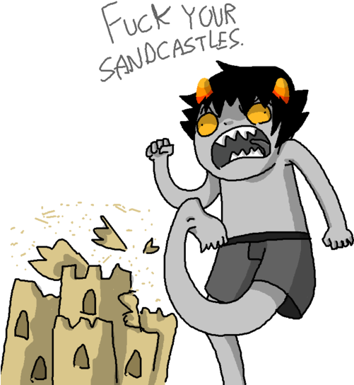 Homestuck Funny - Kicked Over Sand Castle (500x563)