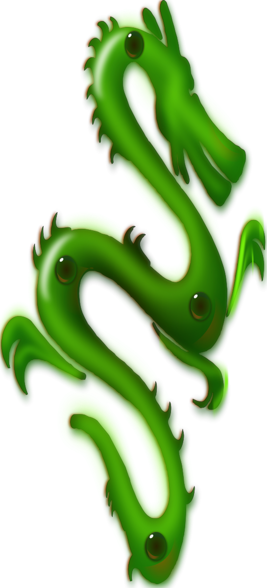 Jade Dragon Clipart By Wsnaccad - Cool Green Dragon Shower Curtain (545x1200)