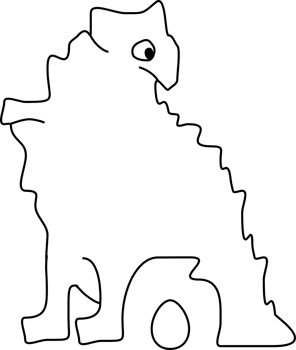 Dinosaur Laid An Egg Black White Easter 999px 72 - Coloring Book (999x1182)