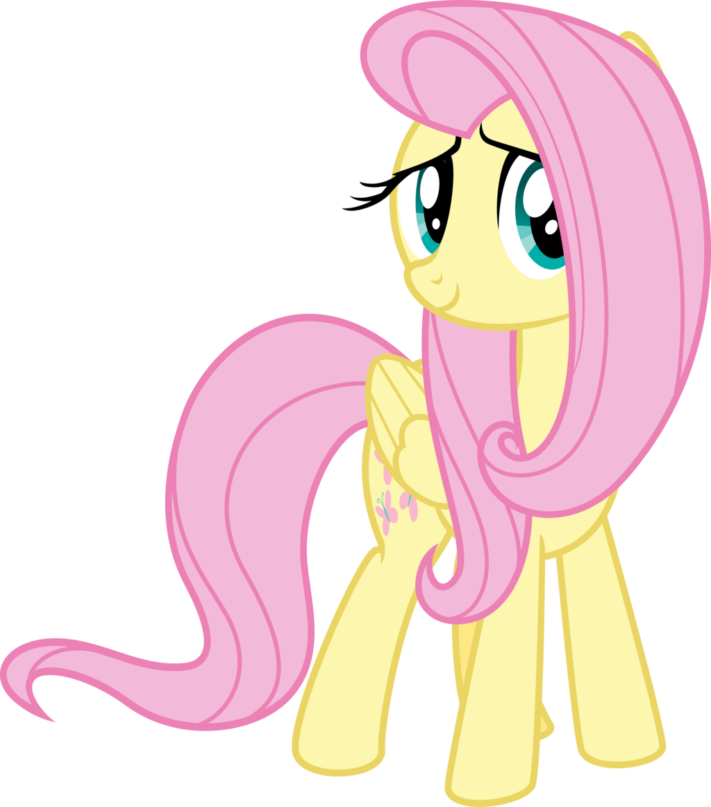 Fluttershy - Mlp Fluttershy Singing Vector (1024x1162)