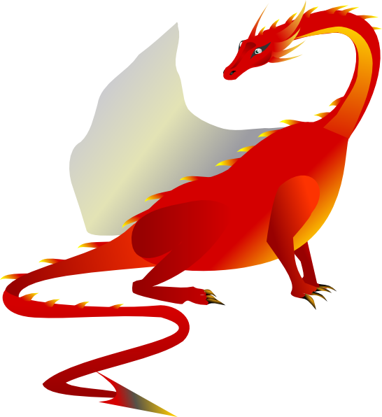 Red Dragon Clip Art At Clker - Clip Art Dragon Red (546x596)