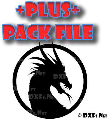 Dxf343-p Dragon Silhouette Circle Design For Cnc Cutting - Autocad Dxf (400x400)