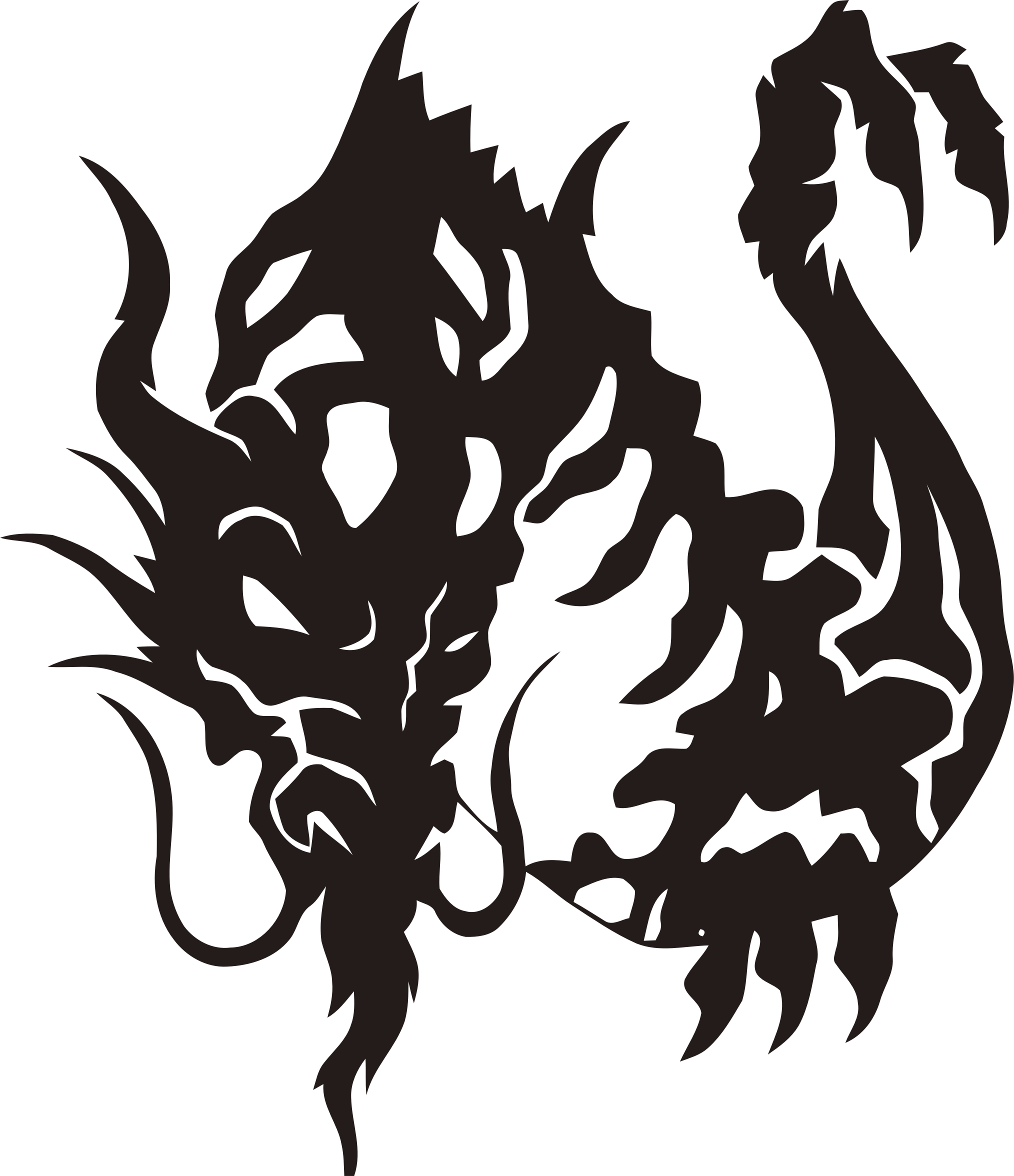 Clipart Tribal Dragon - Mini Dragon Tattoo (2028x2352)