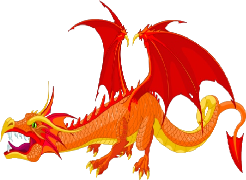 Funny Dragons With Flames Cartoon Clip Art Images - Dragon Pic Cartoon (500x500)