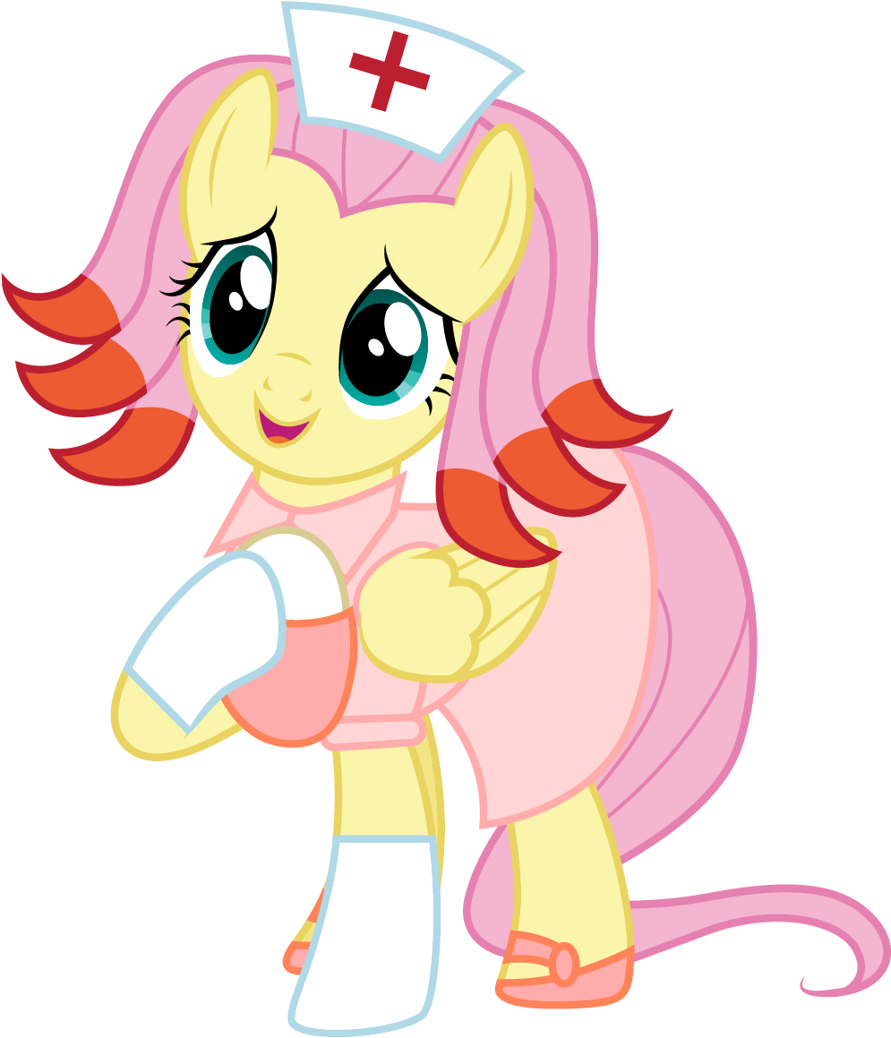 Female, Fluttershy, Mare, Nurse, Open Mouth, Pokémon, - Nurse Fluttershy (1001x1158)