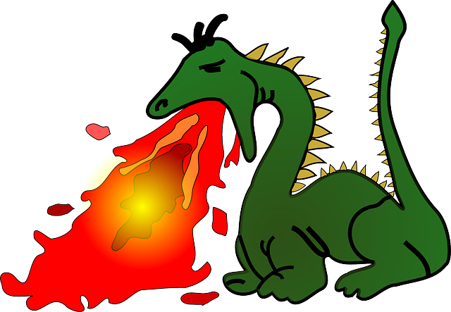 Fire-breathing, Dragon, Myth, Creature - Dragon Breathing Fire Cartoon (640x443)