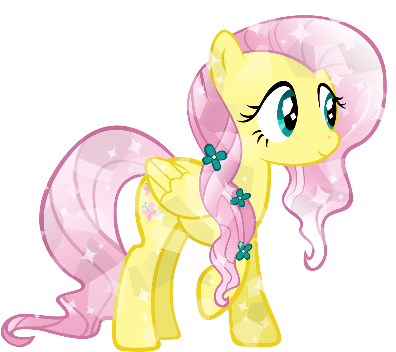Crystal Fluttershy By Kibbiethegreat-d5l - My Little Pony Crystal Fluttershy (1280x1142)