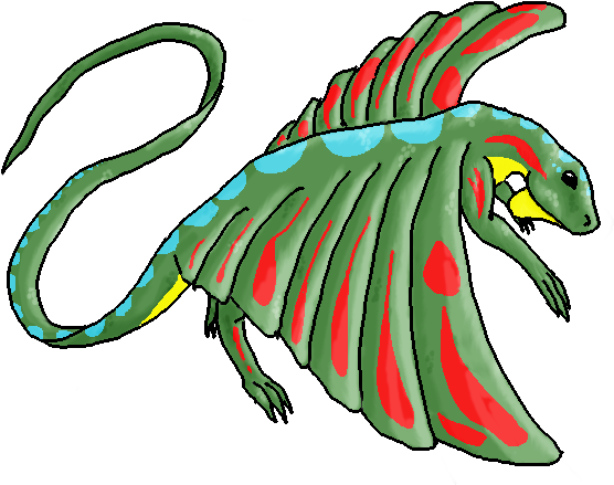 Draco Volans By Monddrachin - Flying Dragon Animal Drawing (610x500)