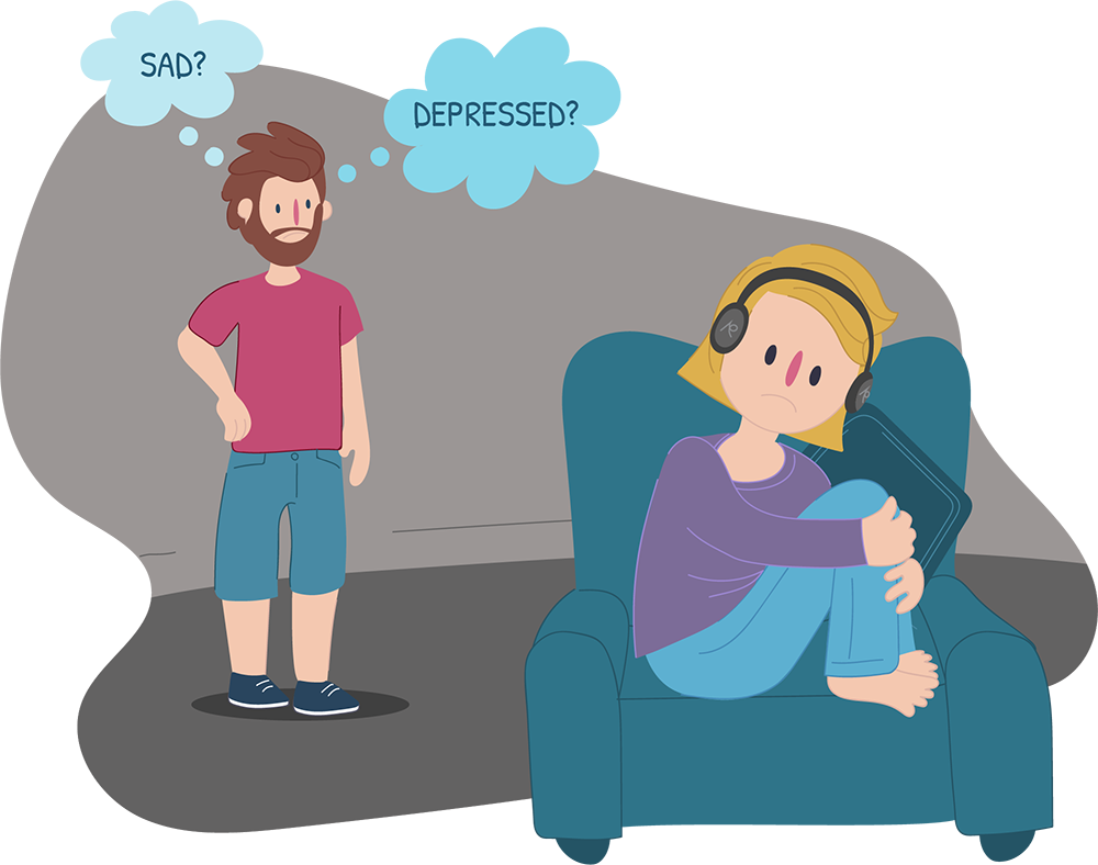 All Of Us Experience Sadness Or Feel Low At Times, - Depression For Kids Cartoon (1000x788)