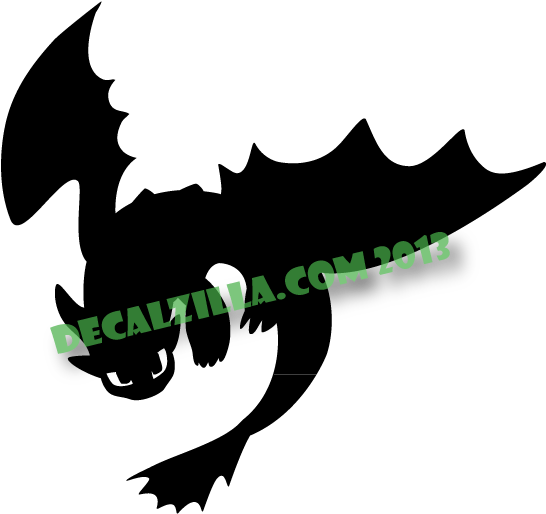 How To Train Your Dragon Toothless Silhouette Decal - Toothless Silhouette Dragon (648x608)