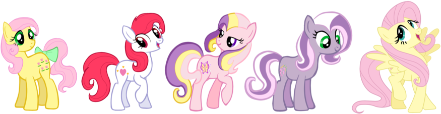 Fluttershy Generations - Cartoon (900x242)