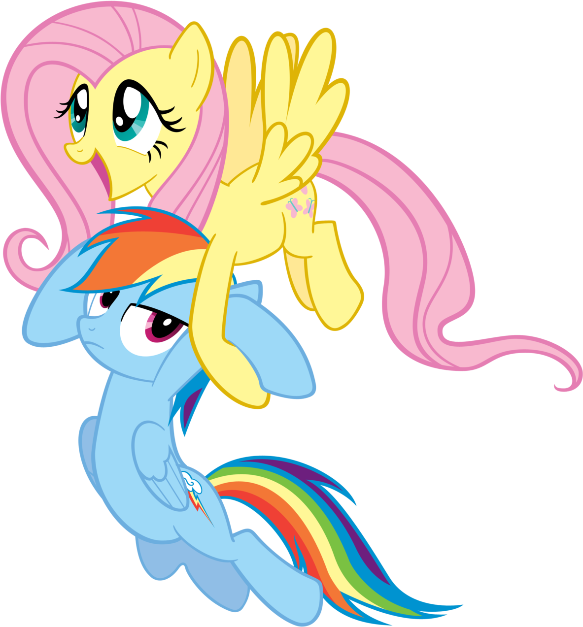 Http - //fc03 - Deviantart - Dragging Rainbow Dash - Fluttershy And Angel Bunny (1600x1600)