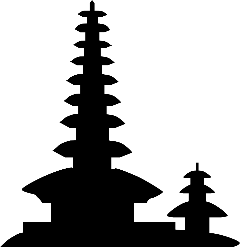 Dragon And Tiger Pagodas Vector - Siluet Tanah Lot Png (952x980)