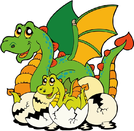 Cute Cartoon Dragon Clip Art - Cartoon Baby Dragon In Egg (600x600)