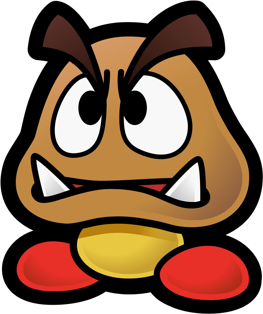 Mario Clipart Goomba - Super Paper Mario Goomba (936x1116)