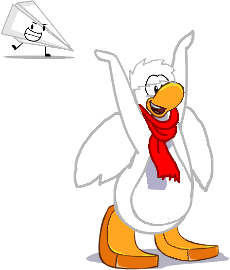 Club Penguin Paper Airplane By Cadenfeather - Cartoon (486x562)