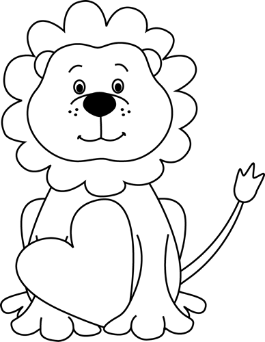 Cute Roaring Lion Clipart Black - Lion My Cute Graphics (388x500)