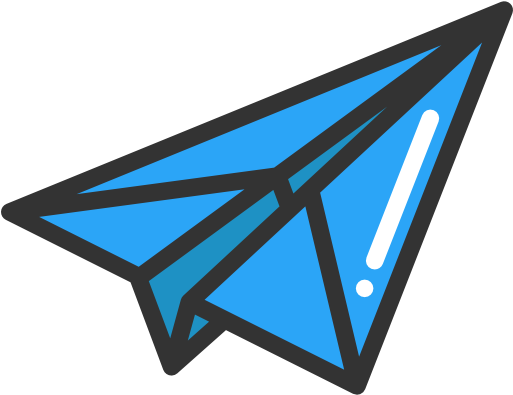 Paper Plane Free Icon - Blue Paper Airplane Icon Png (512x512)