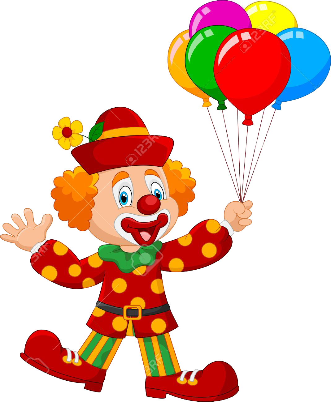 Clown Png Background Clipart - Clown Holding Balloons (1069x1300)