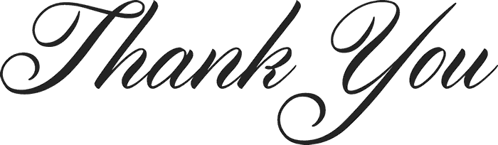 Script Thank You Rubber Stamp - Thank You In Script (700x204)