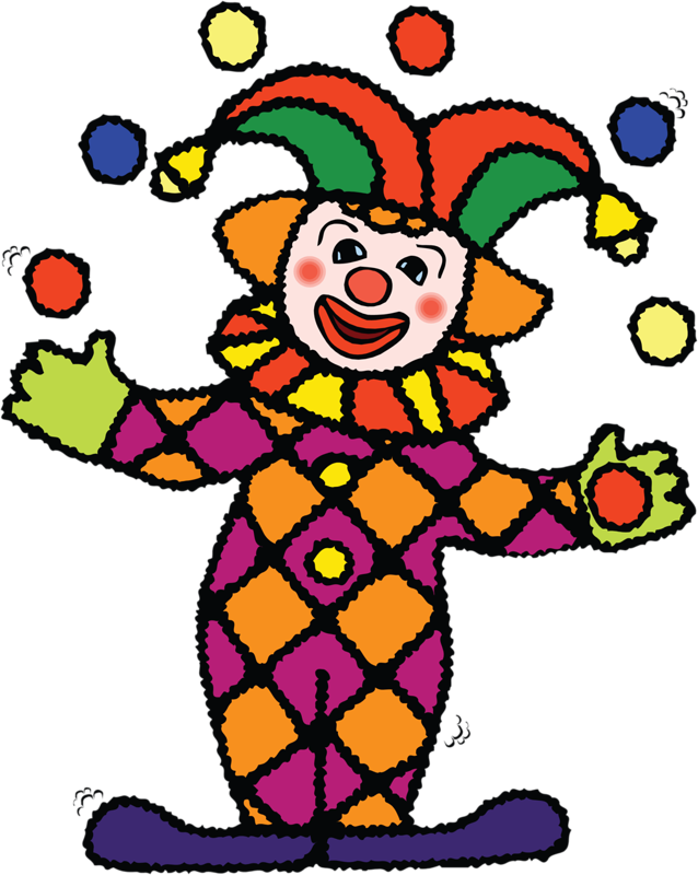 Clown Image - Desenho De Palhacos Fazendo Malabarismo (638x800)