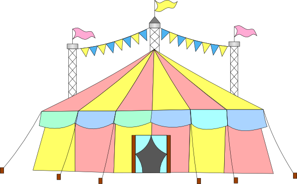 Big Top Tent Circus Clip Art - Pink Circus Tent Clipart (600x371)