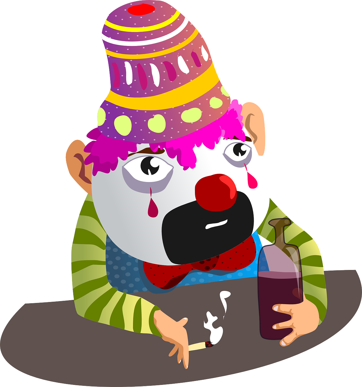 Clown Sad Face Png Image - Payaso Triste Png (1196x1280)