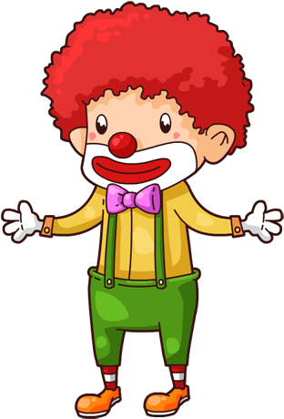 Clown Clip Art - Cute Cartoon Clowns (398x540)