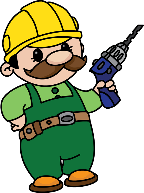 We Will Dismantle And Remove Your Unwanted Junk Items - Power Drill Cartoon (504x675)