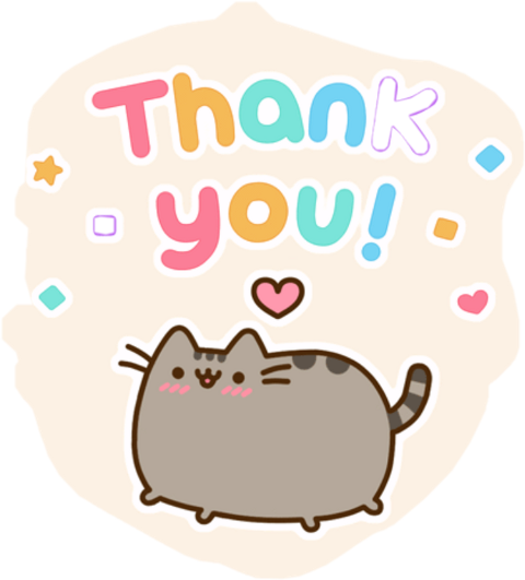 #ftethankyou,#thankyou - Thank You Pusheen Cat (480x531)