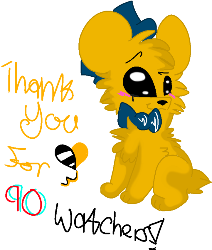 Thank You For 90 Watchers By Golden Teddy Bear - Cartoon (931x858)