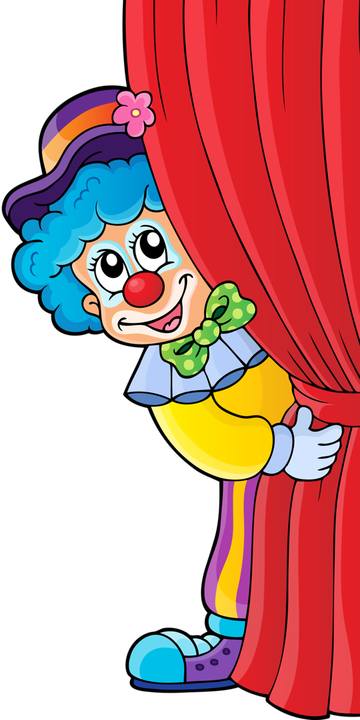 Birthday Party With Clowns - Clown And Boarder Clipart (512x1024)