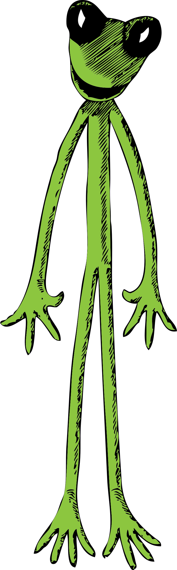 Clipart - Cartoon Frog Shower Curtain (747x2400)