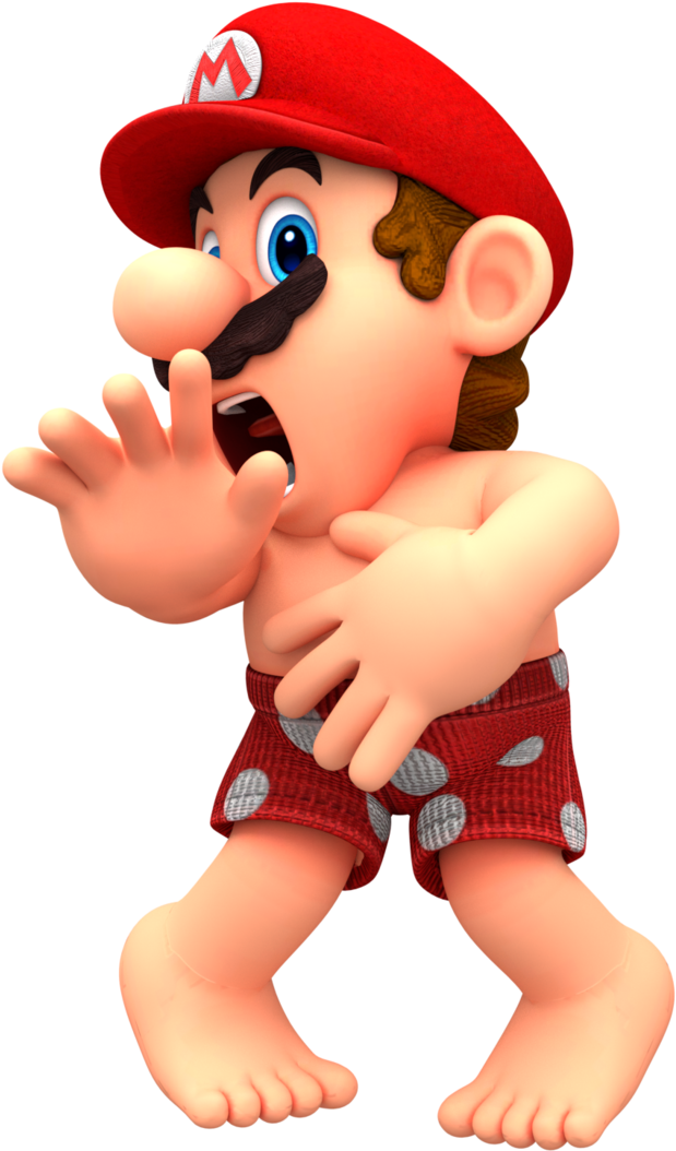 Mario Doesn't Want You Looking Render By Nintega-dario - Cartoon (728x1097)