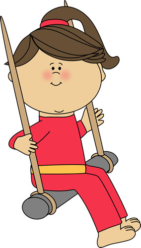 Girl On A Circus Trapeze - My Cute Graphics Circus (284x500)