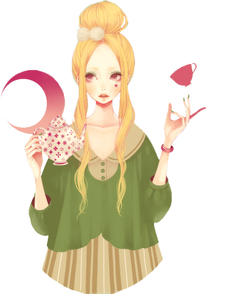 Girl Of The Tea Party Render By Charlessdo On Deviantart - Anime (600x600)