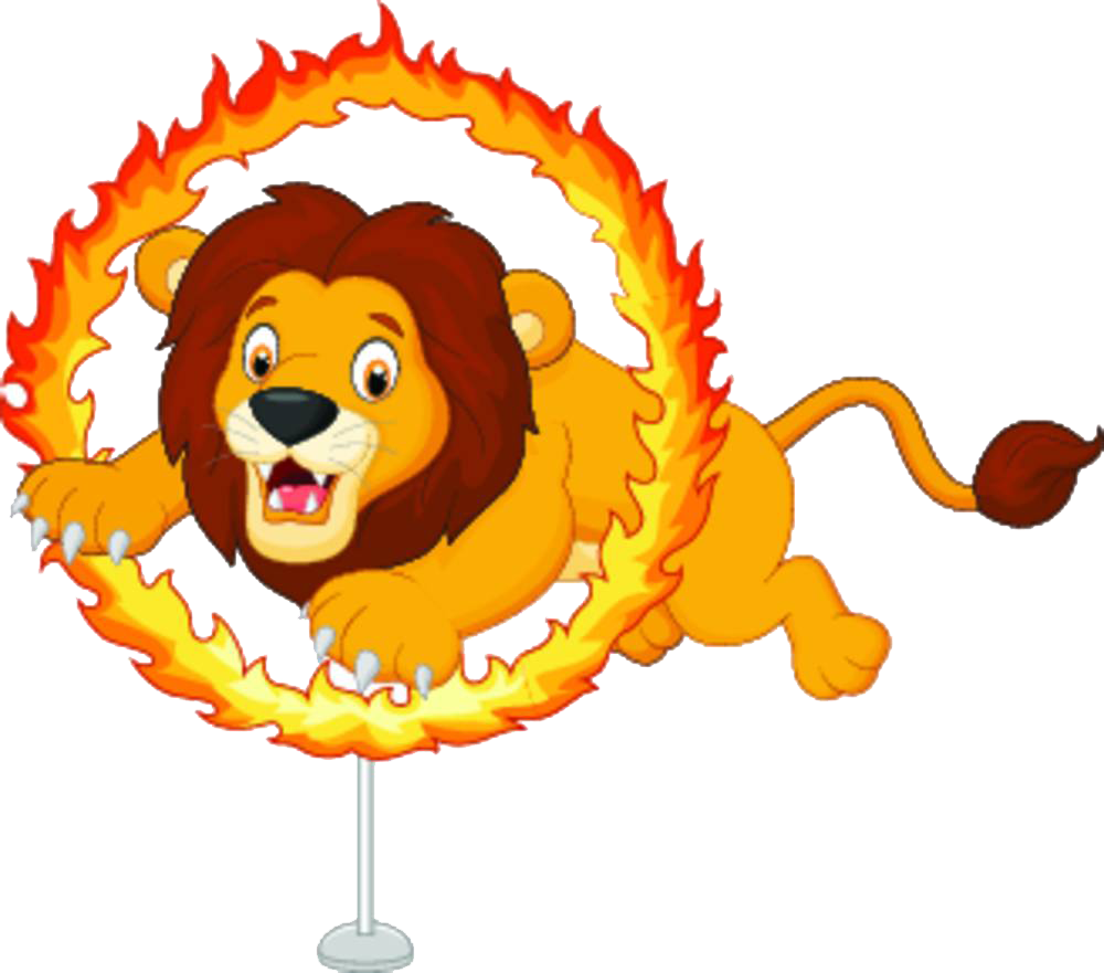 Lion Cartoon Circus Illustration - Lion Cartoon Circus Illustration (1000x881)