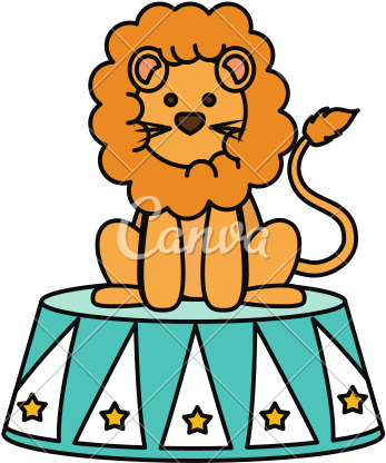 Circus Lion Cartoon - Illustration (550x550)