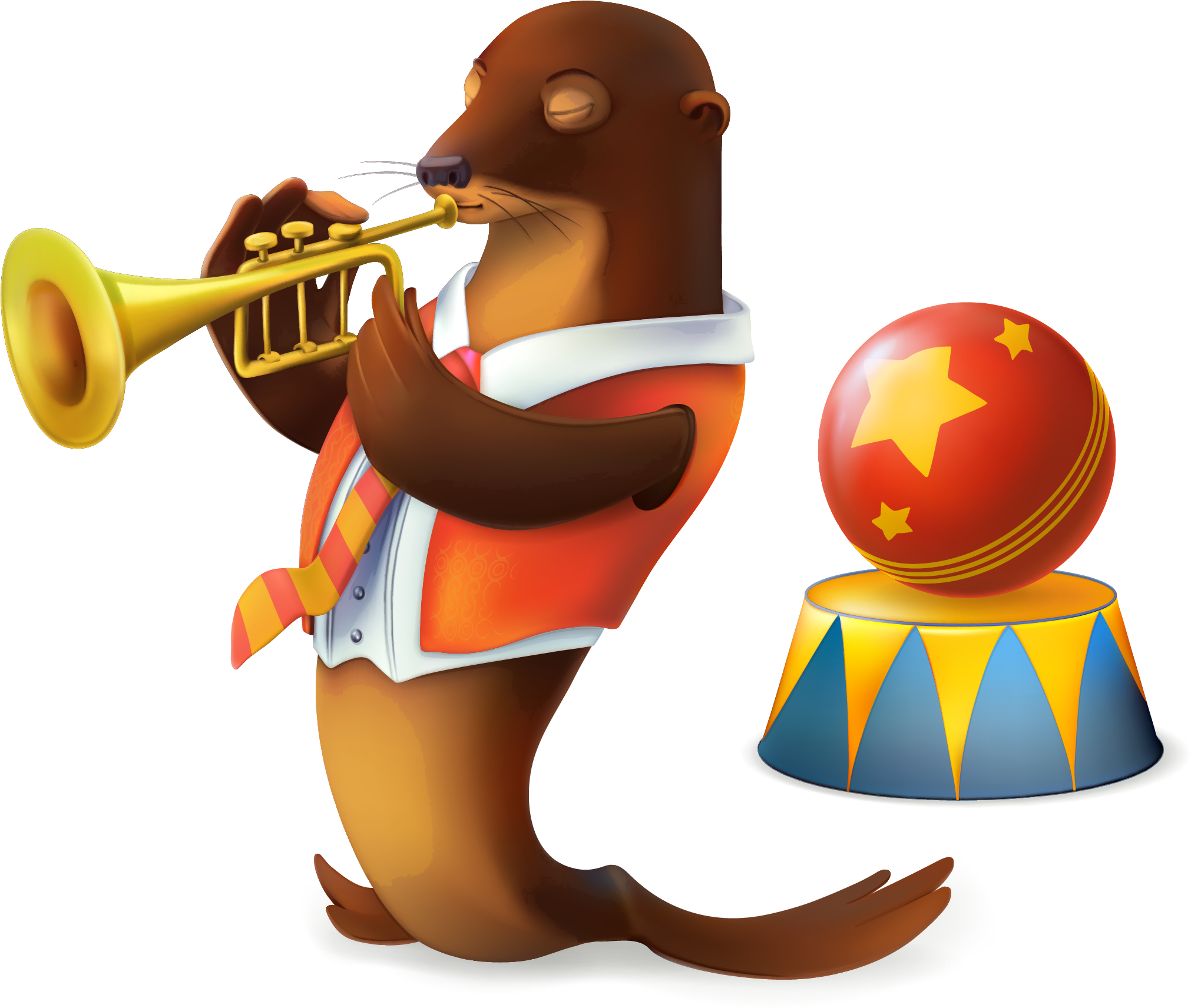 Trumpet Royalty-free Stock Photography Illustration - Circus Animals (2065x1880)