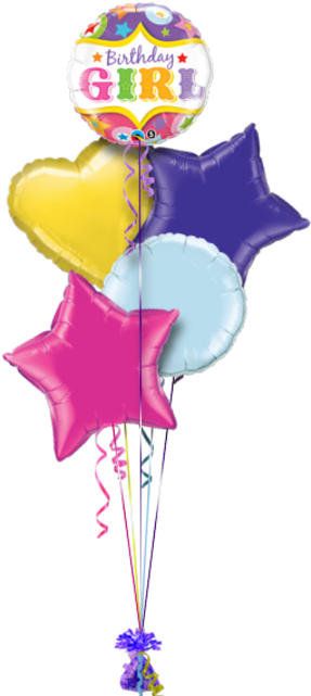 Birthday Girl Circus Birthday Balloon - Qualatex 18 Inch Round Foil Balloon - Birthday Girl (286x686)