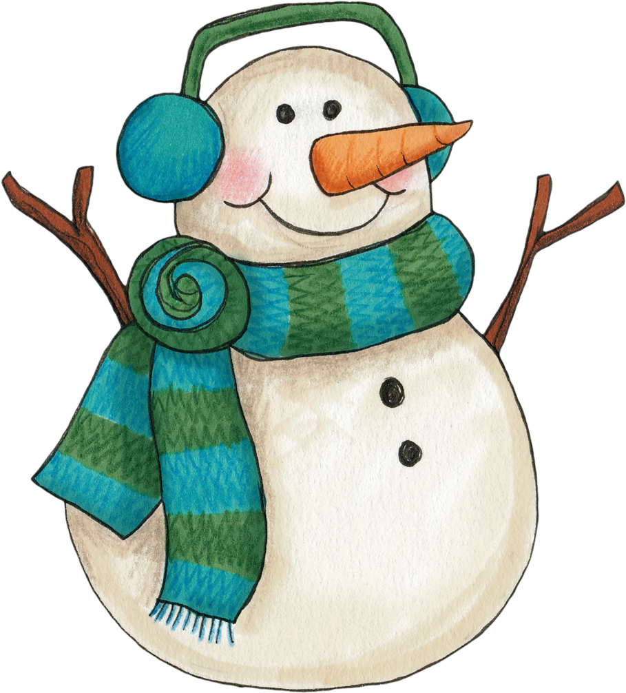 Snowman Clipartsnowman - Winter Snowman Clipart (924x1024)