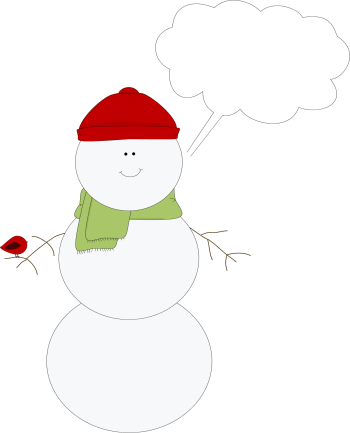 Christmas Snowman Callout Clip Art - Illustration (350x433)