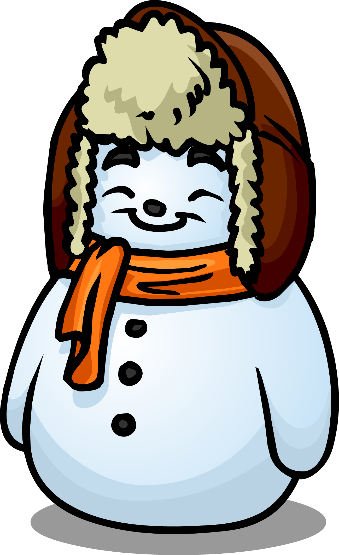 Orange Scarf Snowman Sprite 002 - Cartoon (1298x2125)