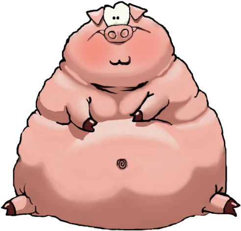 Porker Pig - Fat Pig (493x520)