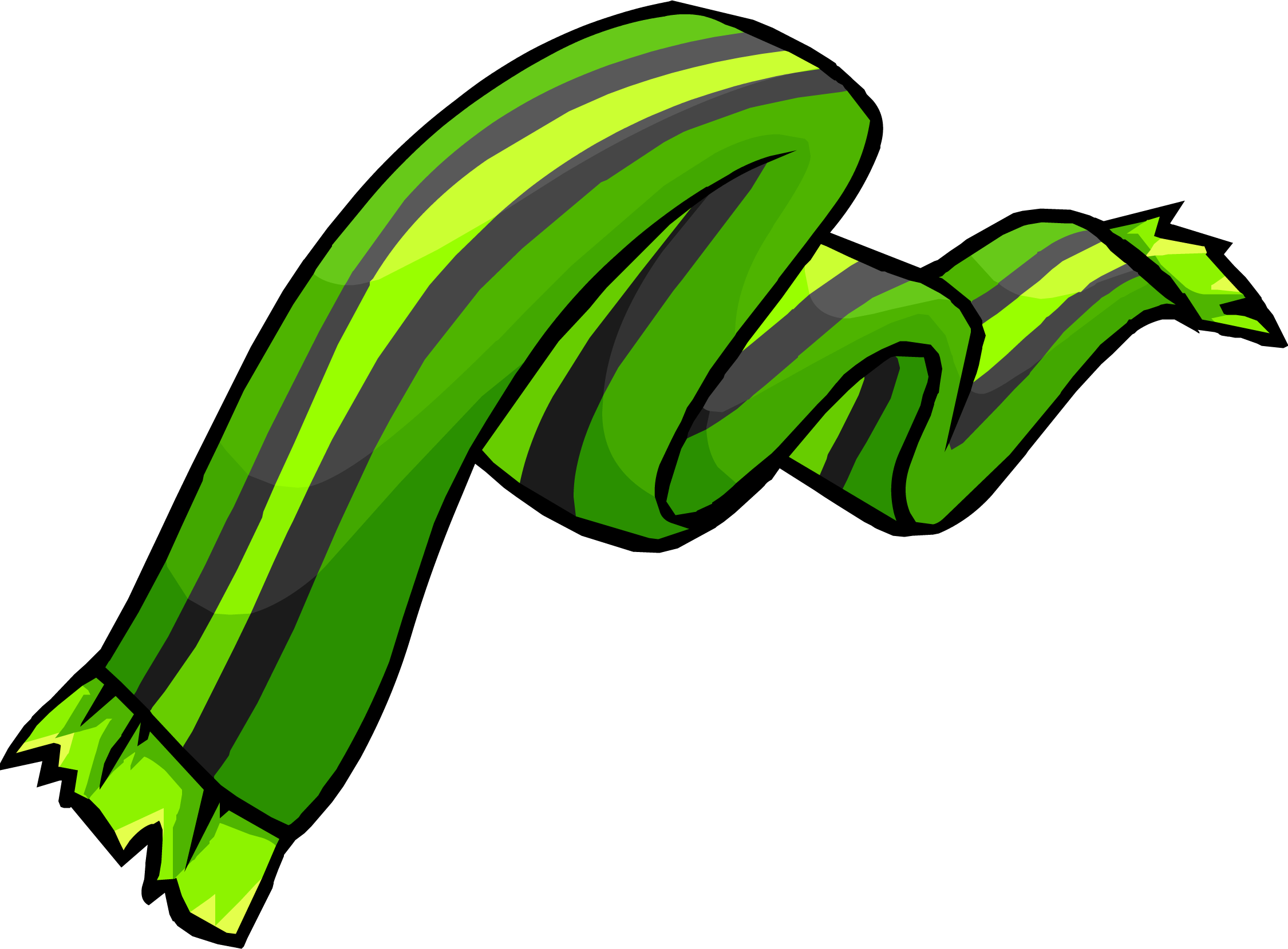 Scarf Clipart Club Penguin - Club Penguin Green Scarf (2250x1659)